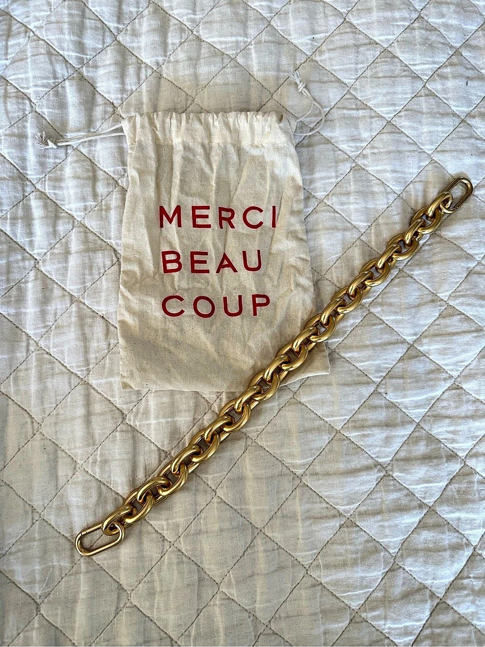 Clare V. Shortie Strap Vintage Gold New